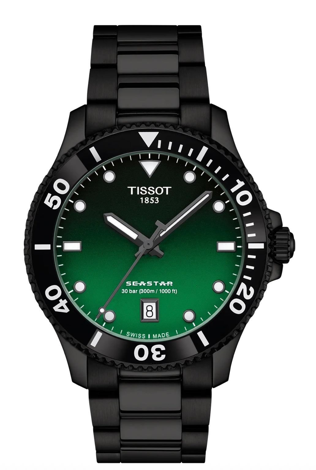 Tissot Seastar 1000 40mm Men's Green and Black Quartz Watch | T120.410.33.091.00