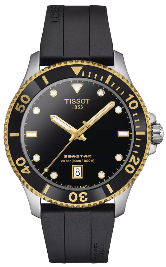 Tissot Seastar 1000 40mm Men's Black Dial Silicone Strap Quartz Watch | T120.410.27.051.00