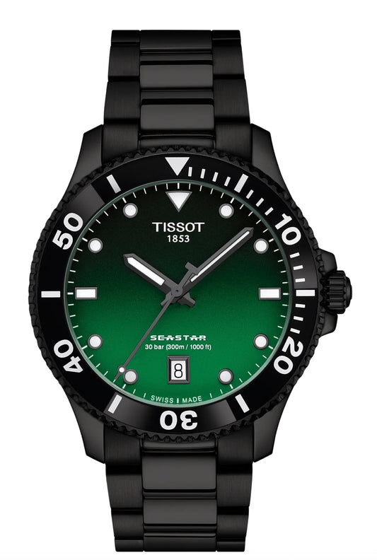 Tissot Seastar 1000 40mm Men's Green and Black Quartz Watch | T120.410.33.091.00