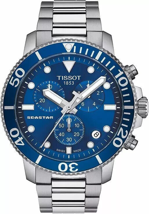 Tissot Seastar 1000 45.5mm Men's Blue Chronograph Watch | T120.417.11.041.00