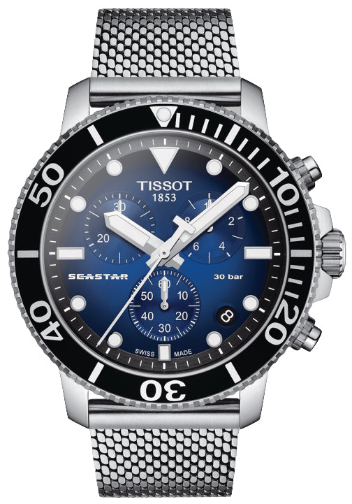 Tissot Seastar 1000 45.5mm Men's Blue Chronograph Watch | T120.417.11.041.02