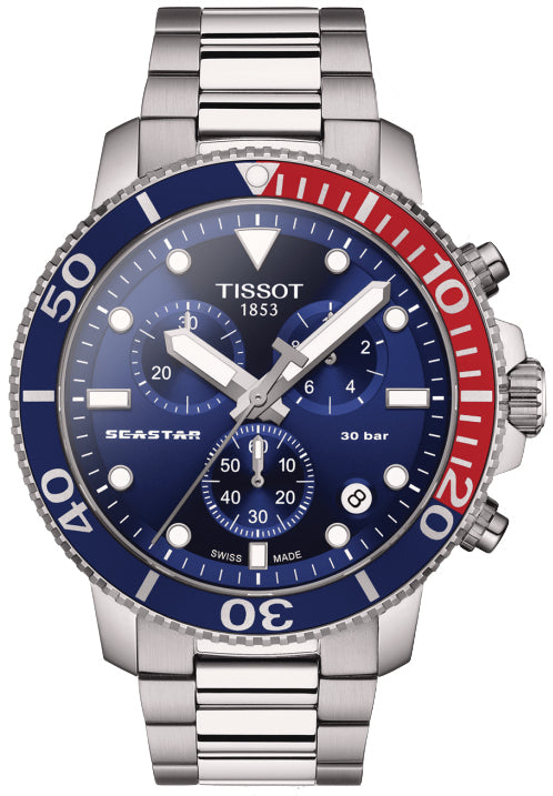 Tissot Seastar 1000 45.5mm Men's Blue Chronograph Watch | T120.417.11.041.03