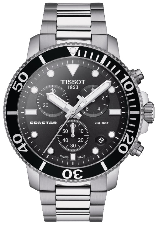 Tissot Seastar 1000 45.5mm Men's Black Chronograph Watch | T120.417.11.051.00