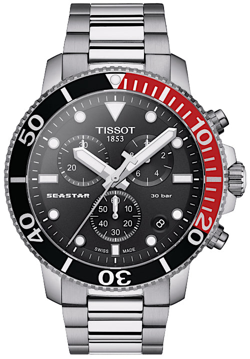 Tissot Seastar 1000 45.5mm Men's Black Chronograph Watch | T120.417.11.051.01