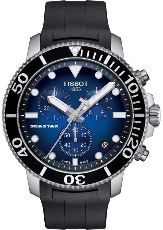 Tissot Seastar 1000 45.5mm Men's Blue Chronograph Watch | T120.417.17.041.00