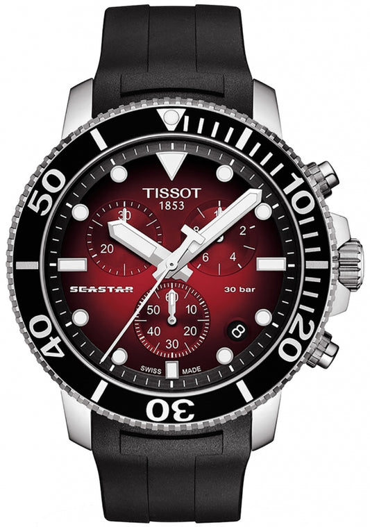 Tissot Seastar 1000 45.5mm Men's Red Chronograph Watch | T120.417.17.421.00